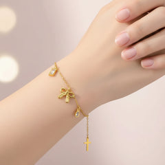 Jewelry,Stainless,Steel,Bow,Bracelet,Elegant,Makeup Stash Pakistan