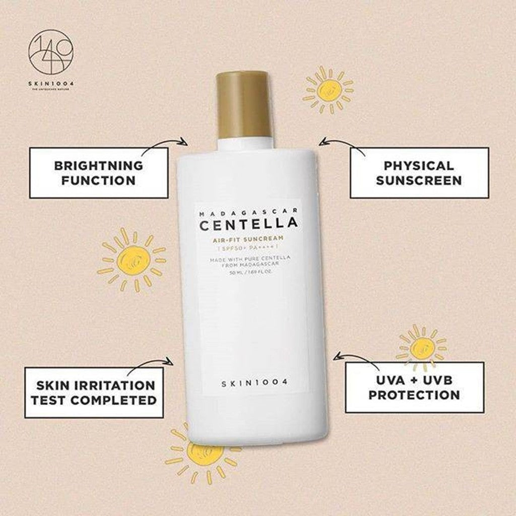 SKIN1004 Madagascar Centella Air-Fit Suncream Plus SPF50+ PA++++  50ml - Makeup Stash Pakistan