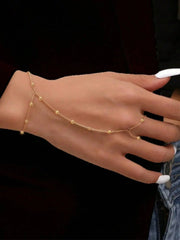 hand chain bracelet, gold plated hand chain, finger bracelet women, elegant hand jewelry, dainty bracelet women, trendy hand chain - Makeupstashk