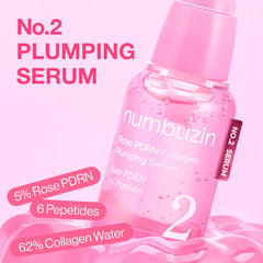 Numbuzin - No.2 Rose PDRN Collagen Plumping Serum 30ml - Makeup Stash Pakistan