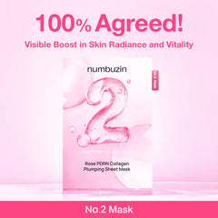 Numbuzin - No.2 Rose PDRN Collagen Plumping Mask Sheet - Makeup Stash Pakistan