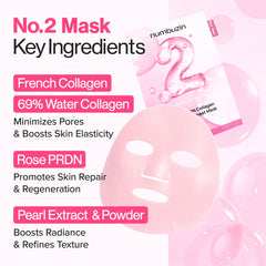 Numbuzin - No.2 Rose PDRN Collagen Plumping Mask Sheet - Makeup Stash Pakistan
