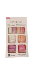 Miss Rose 4 Color Stick-On Nails 96 Pc's - Makaeup Stash Pakistan