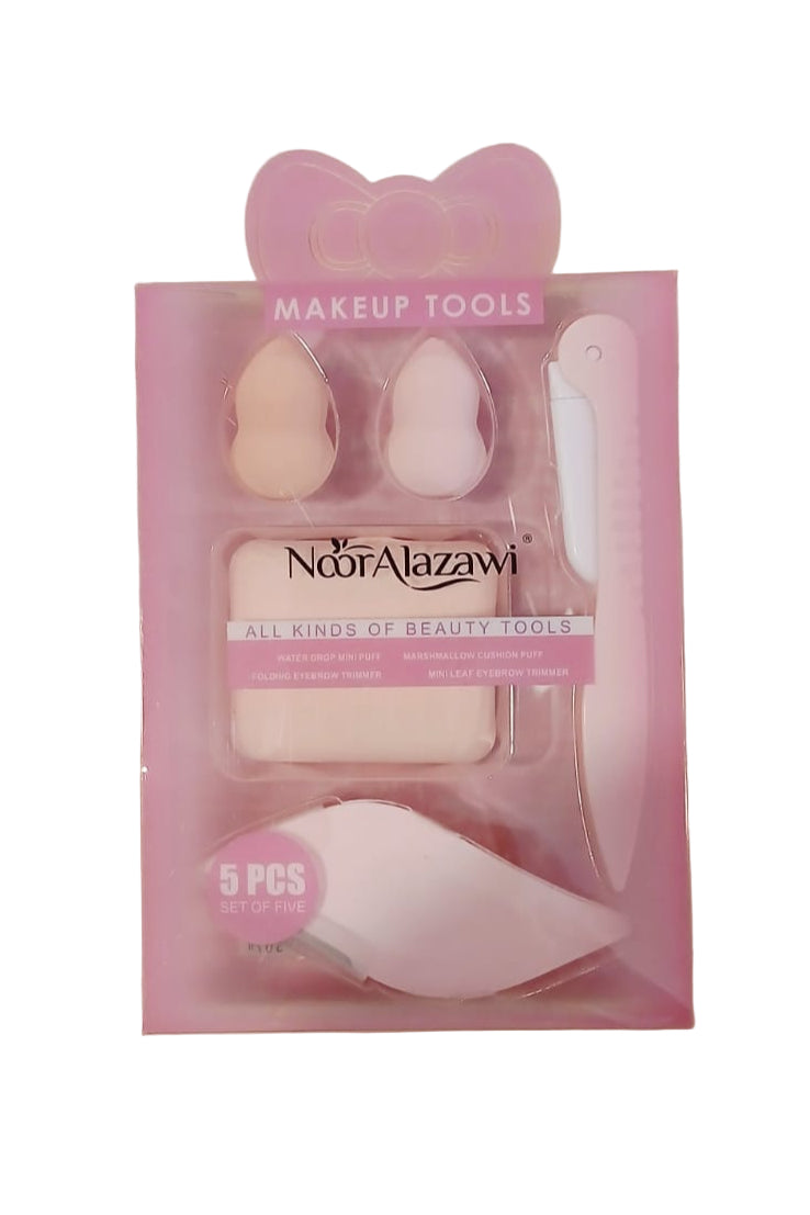 Noor Alazawi Makeup Tools All Kinds Of Beauty Tools 5Pcs Set - Makeup Stash Pakistan