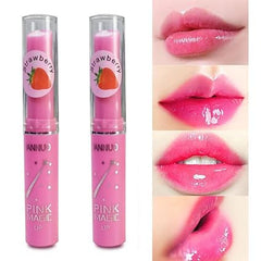 Strawberry Lip Balm , Color lip , Soft , Hydrating , Moisturizing, natural pink tint , Makeupstashpk