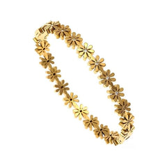 Gold Plated Stainless Steel Daisy Flower Bracelet – Elegant Floral Jewelry