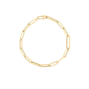gold bracelet, gold paperclip bracelet, paperclip chain, paperclip chain bracelet, gold chain bracelet, gold link bracelet, oval link bracelet, elongated oval links, minimalist bracelet, minimalist jewelry, gold jewelry, womens bracelet, womens jewelry, chain jewelry - Makeupstashpk