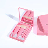 5 Pieces Mini Korean Portable Brush Set - Pink - Makeup Stash Pakistan