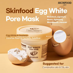 SKINFOOD Egg White Pore Mask 125g - Makeup Stash Pakistan