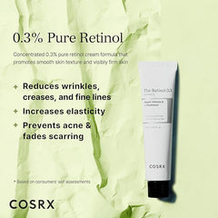 Cosrx - The Retinol 0.3 Super Vitamin E +Panthenol Cream 20ml - Makeup Stash Pakistan