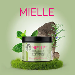 Mielle Rosemary Mint Strengthening Hair Masque 340g | Biotin Deep Conditioning Treatment for Dry & Damaged Hair