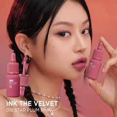 Plum Pink, Korean lip tint, matte lip tint, plum pink lipstick, long lasting lip tint, K-beauty makeup, velvet lip tint, pink plum lip color - Makeup Stash Pakistan