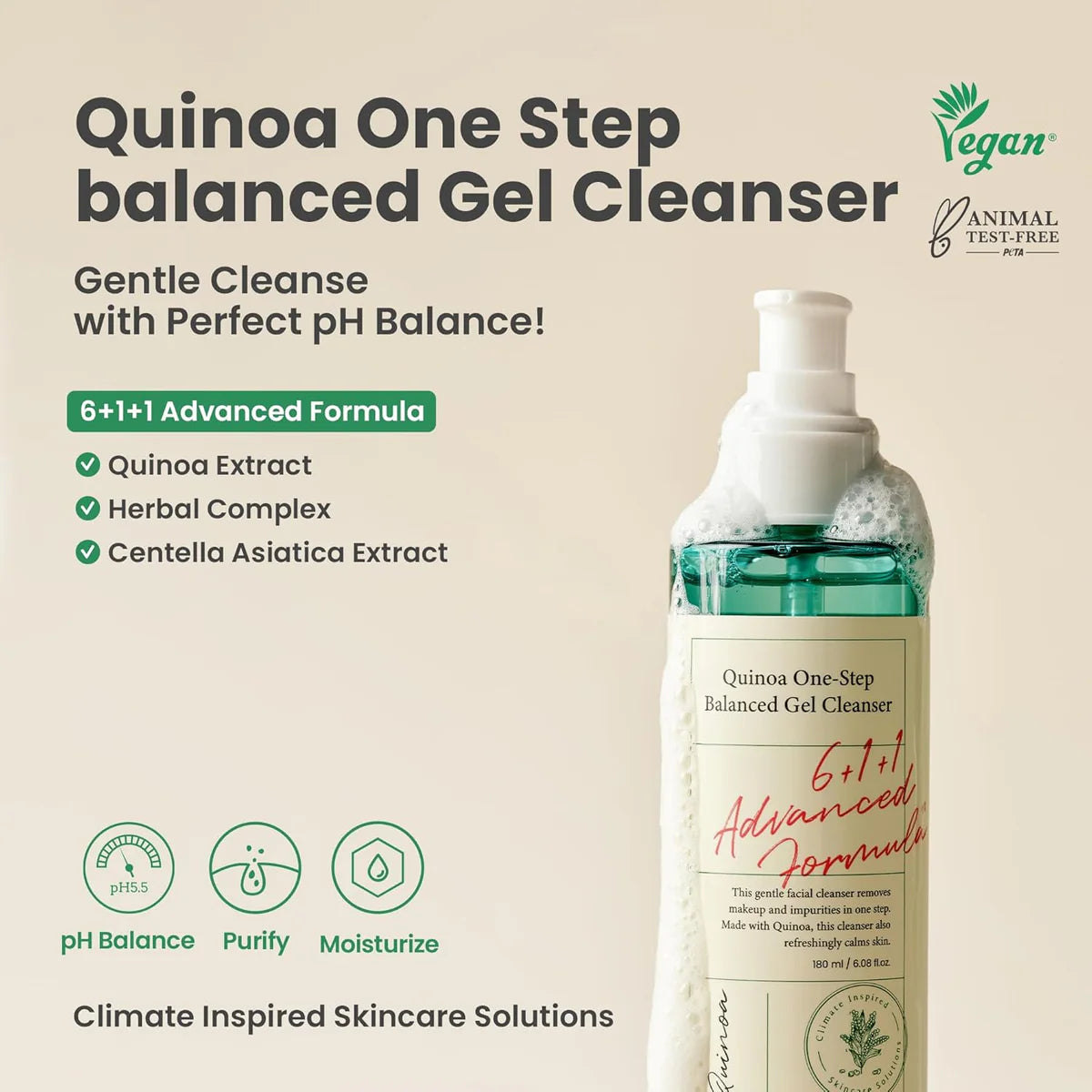 Axis-Y Quinoa One Step Balanced Gel Cleanser 180ml - MakeupStash Pakistan