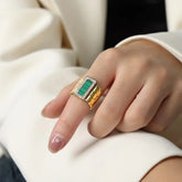 honeycomb ring, titanium steel ring gold, geometric ring men women, stainless steel band ring, modern fashion ring, minimalist ring unisex, durable steel jewelry,Makeupstashpk