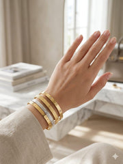Gold Plated Bangles, Stainless Steel Bracelet, Stackable Bangles Women, Luxury Style Jewelry, Designer Inspired Bangles, Women Bangle Bracelet, Minimal Jewelry, Fashion Bangles, Gold Bracelet Women - Mkeupstashpk