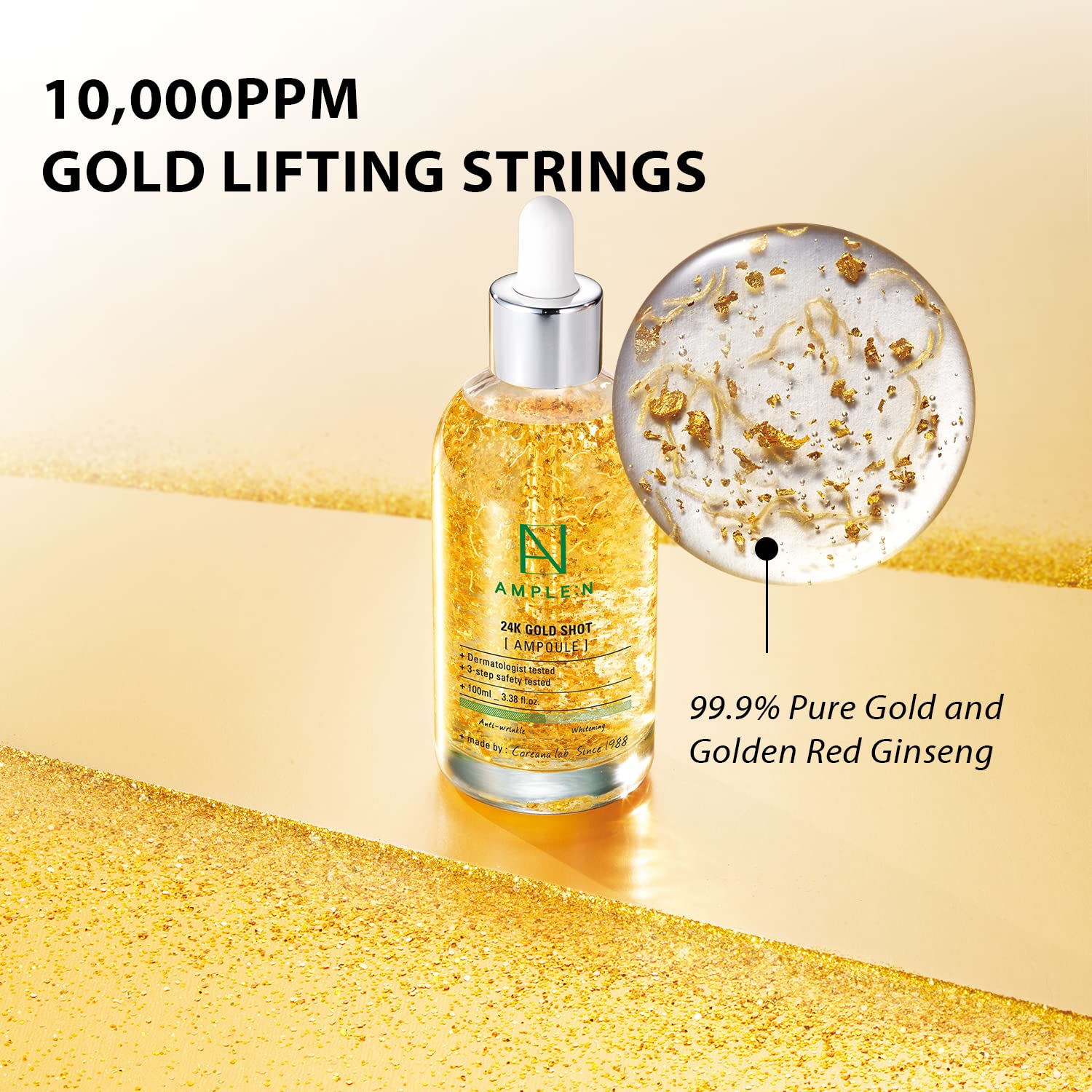 24K Gold Serum, Anti Aging Serum ,Erasing Wrinkles ,Fine Lines, Collagen , Peptides, Evens Skin Tone , Dull Skin , Saggy Skin , Makeupstashpk