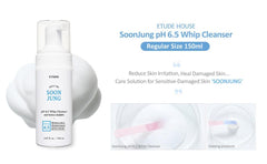 Etude House - Soon Jung pH6.5 Whip Cleanser 150ml - Makeup Stash Pakistan