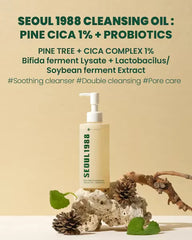 K-Secret - Seoul 1988 Pine Cica 1% + Probiotics Cleansing Oil 200ml - Makeup Stash Pakistan
