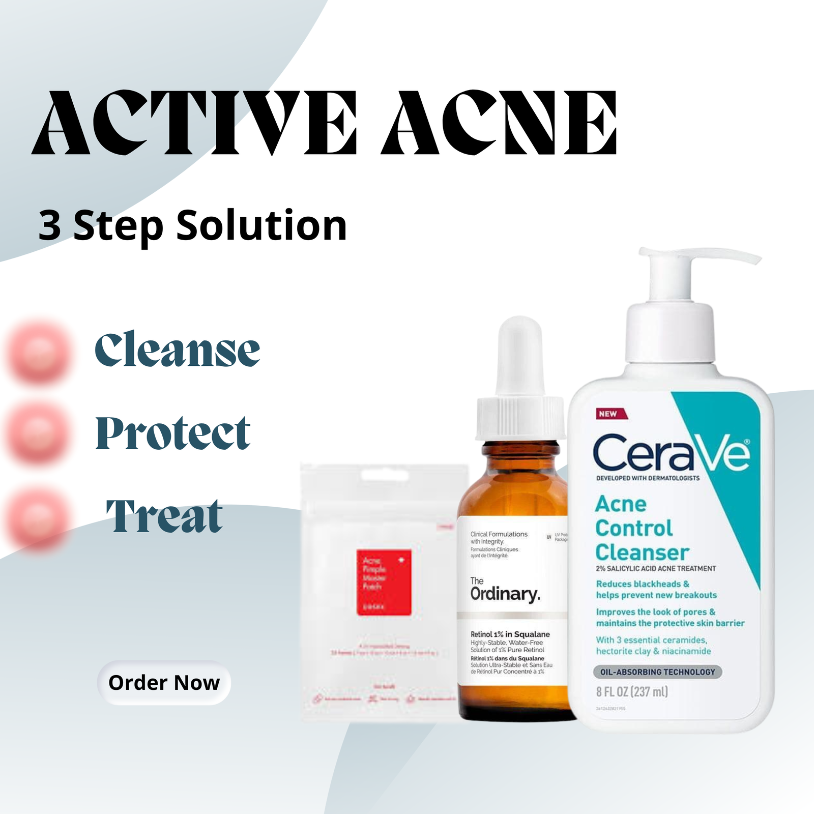 Active Acne 3 Step Solution Bundle - Makeup Stash Pakistan