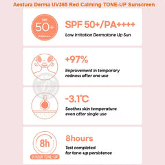 Aestura - Derma UV365 Red Calming Tone-Up Sunscreen 10ml - Makeup Stash Pakistan