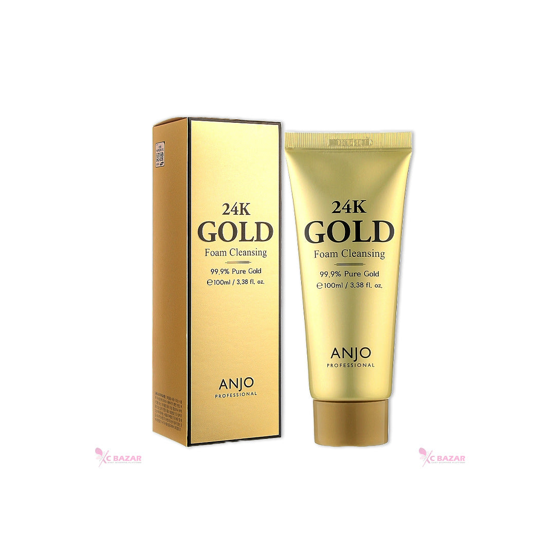 Anjo - 24K gold foam cleansing 100ml - Makeup Stash Pakistan