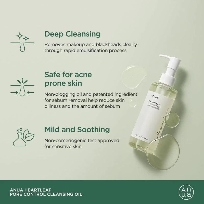 Anua  Heartleaf Pore Control Cleansing Oil 200 ML - Makeup Stash Pakistan Anua  Heartleaf Pore Control Cleansing Oil 200 ML - Makeup Stash Pakistan