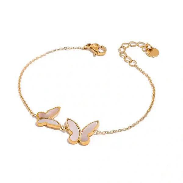 butterfly bracelet women, seashell bracelet, gold bracelet women, elegant bracelet, nature inspired jewelry, butterfly jewelry, dainty bracelet, women fashion jewelry - Makeup Stash Pakistan