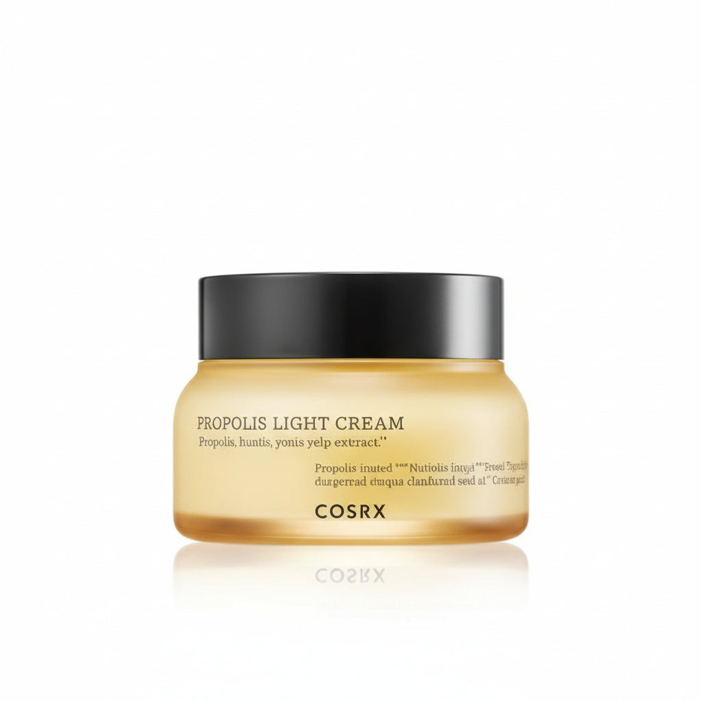 cosrx full fit propolis light cream, korean moisturizer glow, propolis skincare, hydrating face cream k beauty, glass skin moisturizer, lightweight face cream, soothing moisturizer, k beauty cream, radiant skin skincare - Makeup Stash Pakistan