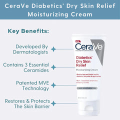 CeraVe Dry Skin Relief , CeraVe Cream , Diabetic Skin Moisturizer , Very Dry Skin Cream , Ceramide Moisturizer , Urea Cream, Sensitive Skin , Intensive Hydration Cream , Fragrance Free , Makeupstashpk