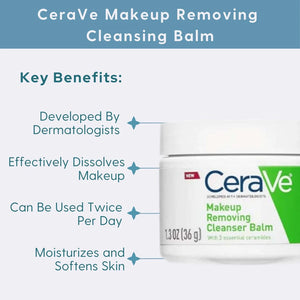 Makeup Removing Balm, CeraVe Cleanser Balm, makeup remover balm, cleansing balm for sensitive skin, ceramide makeup remover, CeraVe skincare, balm cleanser, fragrance free makeup remover, jojoba oil cleanser - Makeupstashpk