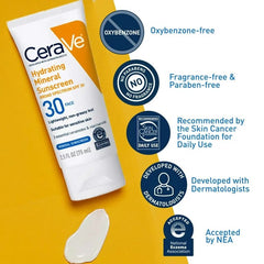 CeraVe Hydrating Sunscreen Broad Spectrum SPF 30 Mineral Sunscreen - Makeup Stash Pakistan
