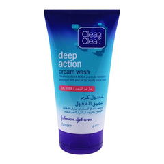 Clean & Clear Deep Action Cream Face Wash, Oil Free, 150ml - Makeup Stash Pakistan