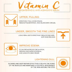 Dr Rashel Vitamin C Eye Serum, Eye Serum for Dark Circles, Under Eye Serum, Puffiness Treatment, Brightening Eye Serum, Anti Aging Eye Serum,Makeupstashpk