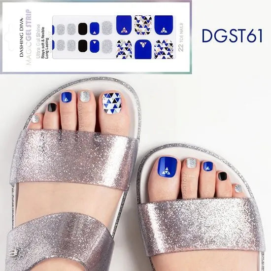 Gel Nail Strips, Shiny Triangle Nails, Glitter Nail Strips, Press On Nails, DIY Nail Art, Salon Nails at Home, Ultra Shine Nails, Sparkle Nails, Nail Fashion, Long Lasting Nail Strips, Easy Nail Kit, No UV Nails - Makeup Stash Pakistan