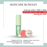 Duo Bundles Sheglam Jelly Wow Hydrating Plumping Lip Oil Green Apple Envy + Sheglam Cheeky Color Lip & Cheek Blush Carnation Dreams - Makeup Stash Pakistan