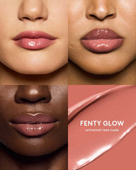 Fenty Beauty, Gloss Bomb Cream, Fenty Glow 02, Fenty Glow, Lip Cream, Lip Gloss, Cream Lip Gloss, Non Shimmer Lip Gloss, Hydrating Lip Gloss, Rosy Nude Lip Gloss, Nude Lip Gloss, High Shine Lip Gloss, Non Sticky Lip Gloss, Fenty Makeup, Luxury Makeup, Lip Makeup - Makeupstashpk