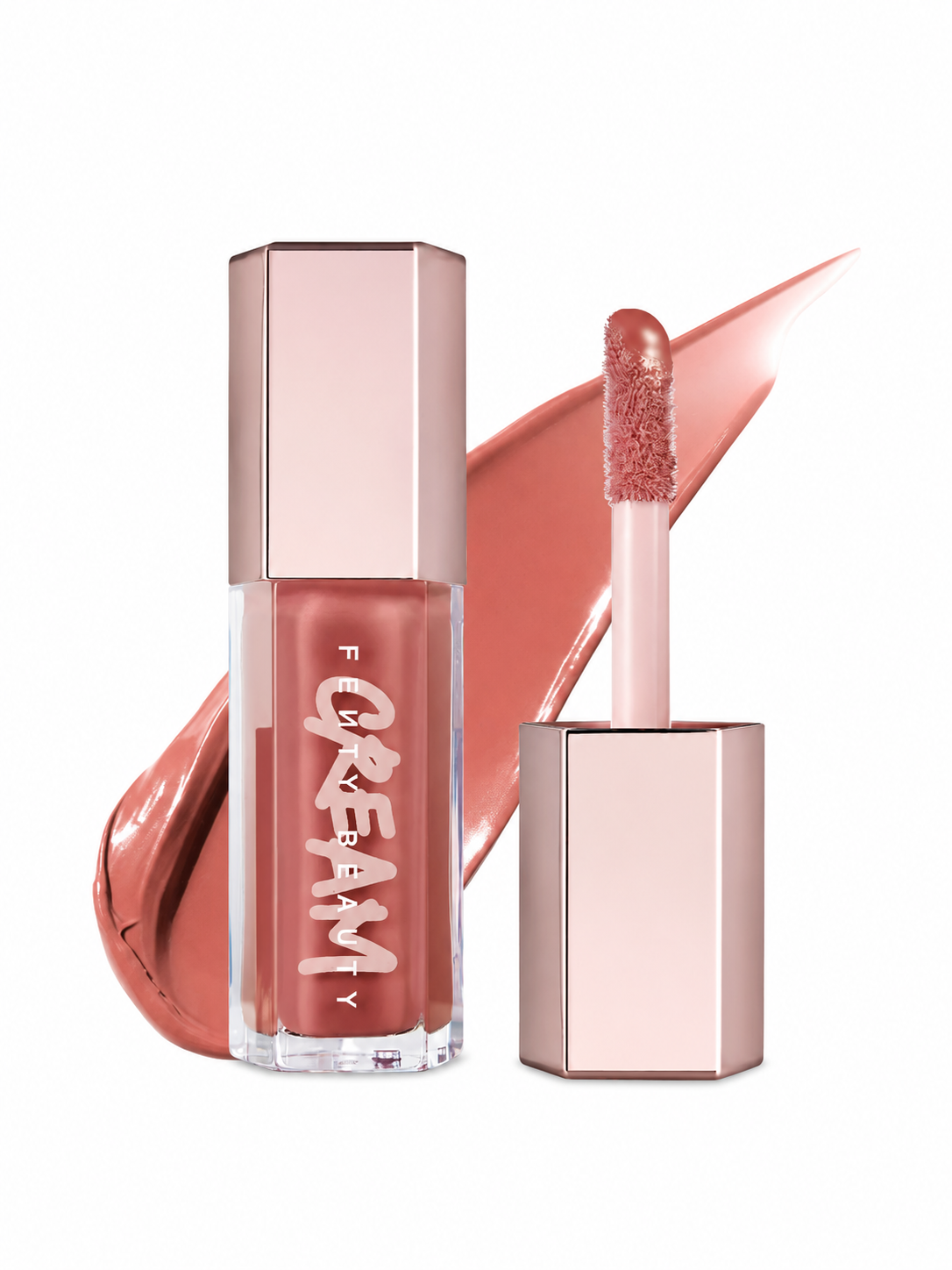 Fenty Beauty, Gloss Bomb Cream, Fenty Glow 02, Fenty Glow, Lip Cream, Lip Gloss, Cream Lip Gloss, Non Shimmer Lip Gloss, Hydrating Lip Gloss, Rosy Nude Lip Gloss, Nude Lip Gloss, High Shine Lip Gloss, Non Sticky Lip Gloss, Fenty Makeup, Luxury Makeup, Lip Makeup - Makeupstashpk