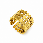 gold plated ring, stainless steel ring, adjustable ring, geometric ring, minimalist ring, women's jewelry, fashion ring, stackable ring, statement ring, gold ring, trendy jewelry, tarnish resistant ring, hypoallergenic jewelry, modern ring - Makeupstashpk