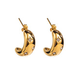 crystal hoop earrings, gold plated hoops women, stainless steel earrings women, sparkly hoop earrings, elegant earrings women, fashion jewelry hoops, lightweight earrings women - Makeupstashpk