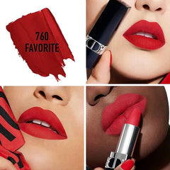 Dior Rouge Dior Mini Lipstick 760 Favorite, Dior 760 Favorite Lipstick, Dior Red Lipstick, Luxury Red Lipstick, Mini Dior Lipstick, Travel Size Lipstick, Satin Finish Lipstick,Makeupstashpk