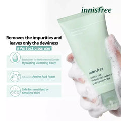 Innisfree Green Tea Hydrating Amino Acid Cleansing Foam - Makeup Stash Pakistan