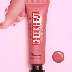 Maybelline New York, Cheek Heat, Cheek Heat Blush, Super Gel Cream Blush, Nude Burn, Gel Cream Blush, Liquid Blush, Cream Blush, Dewy Blush, Natural Blush, Buildable Blush, Face Makeup, - Makeup Stash Pakistan