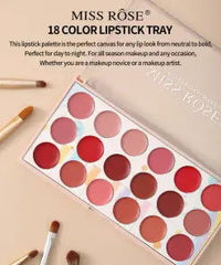 Miss Rose 18 colors lipsticks Tray - Makeup Stash Pakistan