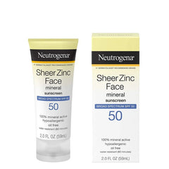 Neutrogena Sheer Zinc Mineral Sunscreen SPF 50 For Face- 59 ML - Makeup Stash Pakistan