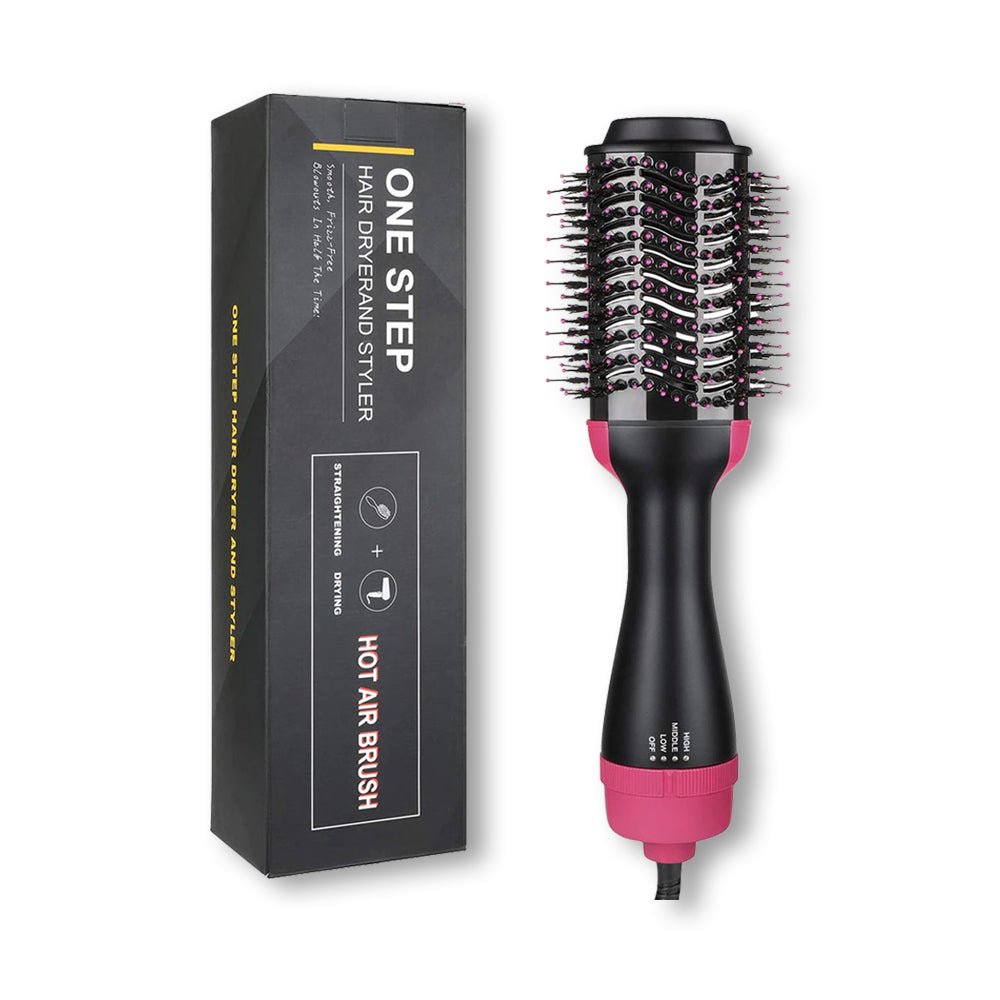 One Step Hot Air Brush, Hair Dryer Brush, Hot Air Brush Dryer, Hair Straightener Brush, Volumizing Hair Styler, Blow Dryer Brush, Hair Styling Tool, Frizz Control Hair Brush, Salon Hair Styler, Hair Dryer and Straightener, Hot Air Styler, Hair Volume Brush, Professional Hair Brush Dryer, Fast Hair Dryer Brush- Makeup Stash Pakistan