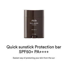 Abib Quick Sunstick SPF50+ PA++++ 22g – Lightweight & Matte Sunscreen Stick