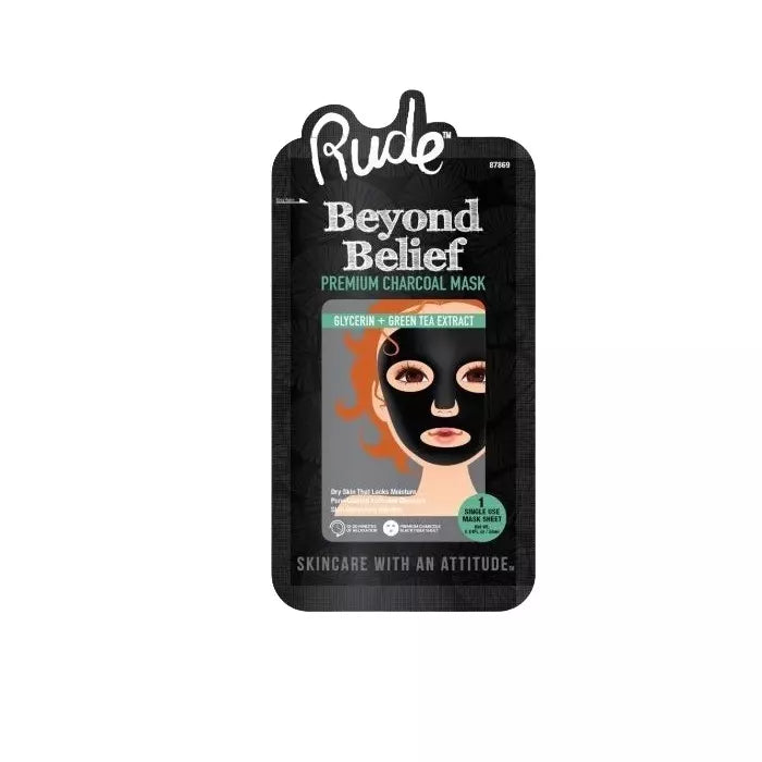Rude Beyond Belief Purifying Charcoal Single Mask - Makeup Stash Pakistan