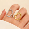 oval cut out ring, stainless steel ring women, minimalist ring, statement ring women, fashion jewelry, modern ring, women's accessories, geometric jewelry, stainless steel jewelry, trendy ring women, elegant ring - Makeupstashpk