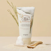Rice brightening foam, korean face cleanser, gentle cleansing foam, brightening face wash, k beauty cleanser, daily facial cleanser, glowing skin cleanser, rice extract skincare, - Makeup Stash Pakistan
