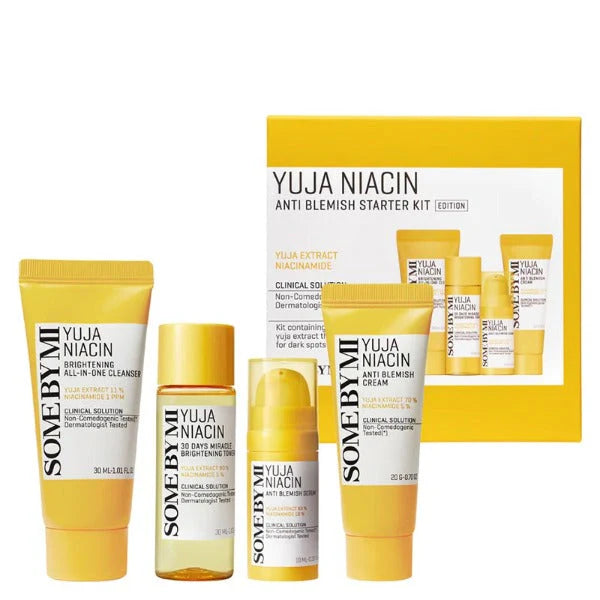 Yuja Niacin Starter Kit, Korean Brightening Skincare, Dark Spot Care Set, Niacinamide Skincare Pakistan, Some By Mi Pakistan, Glow Skin Care Kit, Korean Beauty Products, Blemish Care Routine, Brightening Face Care,-Makeup Stash Pakistan